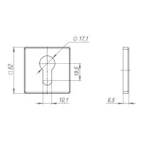 Накладка Fuaro (Фуаро) под цилиндр ET.K.SL52 (ET SL) SSG-39 сатинированное золото