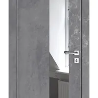 Дверь межкомнатная DO-504 Бетон темный/Зеркало
