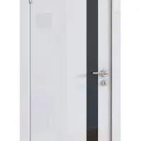 Дверь межкомнатная DO-507 Белый глянец/стекло Черное