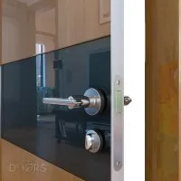 Дверь межкомнатная DO-501 Анегри темный/стекло Черное