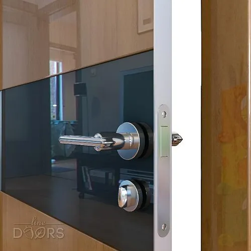 Дверь межкомнатная DO-501 Анегри темный/стекло Черное