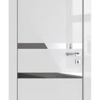 Дверь межкомнатная DO-513 Серый глянец/Зеркало