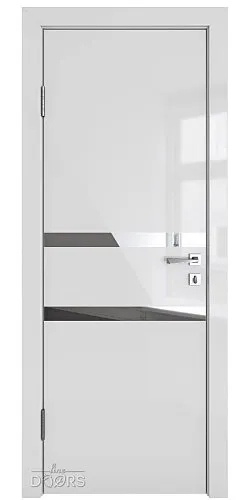 Дверь межкомнатная DO-513 Серый глянец/Зеркало
