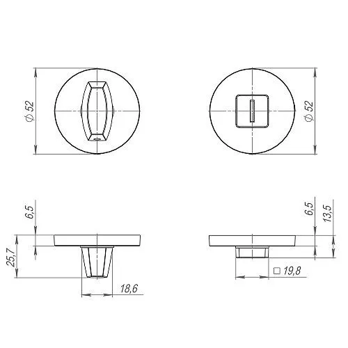 Ручка Fuaro (Фуаро) поворотная BK6.R.SLR52 SSG-39 (BK6 SLR) сатинированное золото