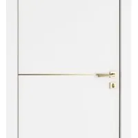 Дверь межкомнатная DG-522 Белый бархат/молдинг золотой