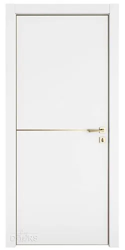 Дверь межкомнатная DG-522 Белый бархат/молдинг золотой