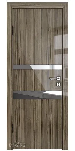 Дверь межкомнатная DO-512 Сосна глянец/зеркало Бронза