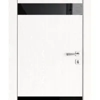 Дверь межкомнатная DO-502 Жемчуг/стекло Черное