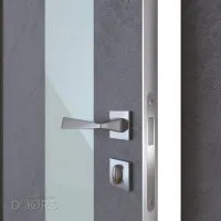 Дверь межкомнатная DO-504 Бетон темный/стекло Белое