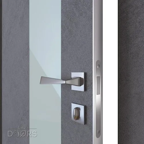 Дверь межкомнатная DO-504 Бетон темный/стекло Белое