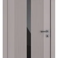 Дверь DO-PANNO Серый бархат/стекло Черное