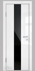 Дверь межкомнатная DO-510 Белый глянец/стекло Черное