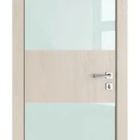 Дверь межкомнатная DO-508 Ясень капучино/стекло Белое