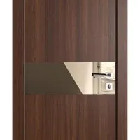 ШИ дверь DO-609 Орех тисненый/зеркало Бронза