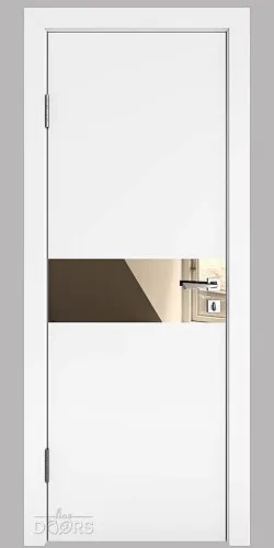 Дверь межкомнатная DO-509 Белый бархат/зеркало Бронза