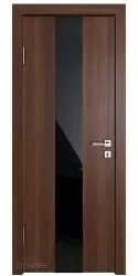 ШИ дверь DO-610 Орех тисненый/стекло Черное