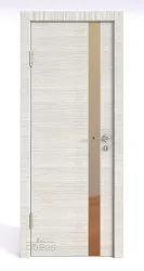 Дверь межкомнатная DO-507 Ива светлая/зеркало Бронза