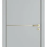 Дверь межкомнатная DG-522 Силк маус/молдинг золотой