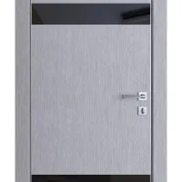 Дверь межкомнатная DO-502 Металлик/стекло Черное