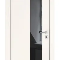 Дверь межкомнатная DO-504 Сливки/стекло Черное