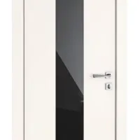Дверь межкомнатная DO-510 Сливки/стекло Черное