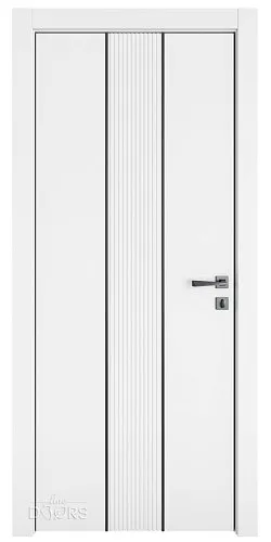 Дверь межкомнатная DG-520 Белый бархат/молдинг черный