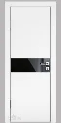 Дверь межкомнатная DO-509 Белый бархат/стекло Черное