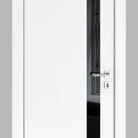 ШИ дверь DO-607 Белый бархат/стекло Черное