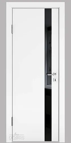 ШИ дверь DO-607 Белый бархат/стекло Черное