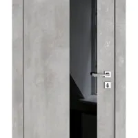 ШИ дверь DO-604 Бетон светлый/стекло Черное