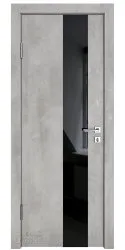 ШИ дверь DO-604 Бетон светлый/стекло Черное