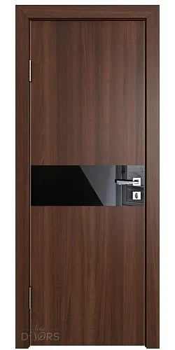 Дверь межкомнатная DO-509 Орех тисненый/стекло Черное