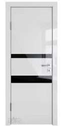 ШИ дверь DO-612 Серый глянец/стекло Черное