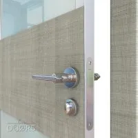 ШИ дверь DO-608 Серый дуб/стекло Белое