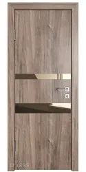 Дверь межкомнатная DO-512 Орех седой светлый/зеркало Бронза