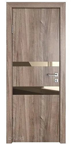Дверь межкомнатная DO-512 Орех седой светлый/зеркало Бронза