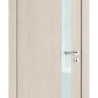 Дверь межкомнатная DO-507 Ясень капучино/стекло Белое