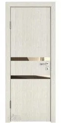 Дверь межкомнатная DO-513 Белая лиственница/зеркало Бронза