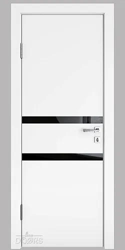 ШИ дверь DO-613 Белый бархат/стекло Черное