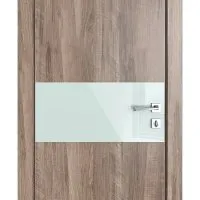 Дверь межкомнатная DO-501 Орех седой светлый/стекло Белое