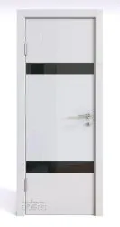 ШИ дверь DO-602 Белый глянец/стекло Черное