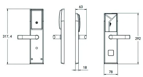 Электронный гостиничный замок HSU-9962-S