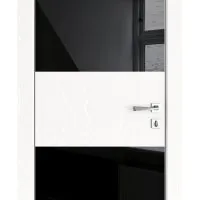 Дверь межкомнатная DO-508 Жемчуг/стекло Черное