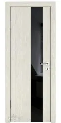 ШИ дверь DO-604 Белая лиственница/стекло Черное