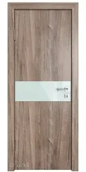 ШИ дверь DO-609 Орех седой светлый/стекло Белое