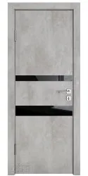 ШИ дверь DO-612 Бетон светлый/стекло Черное