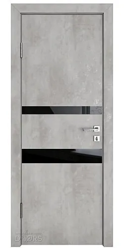 ШИ дверь DO-612 Бетон светлый/стекло Черное