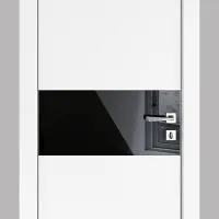 ШИ дверь DO-601 Белый бархат/стекло Черное