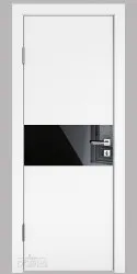 ШИ дверь DO-601 Белый бархат/стекло Черное