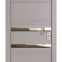 Дверь межкомнатная DO-515 Серый бархат/зеркало Бронза